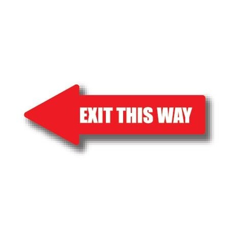 Ergomat 12in x 4in ARROW SIGNS - Exit This Way DSV-SIGN 48 #0444LEFT -UEN